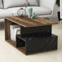 Hanah Home Arte 2040 Mesa de centro Nogal oscuro y mármol negro
